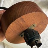 Vintage teak pendant lamp and acrylic glass