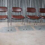 Lot of 4 vintage brown chairs