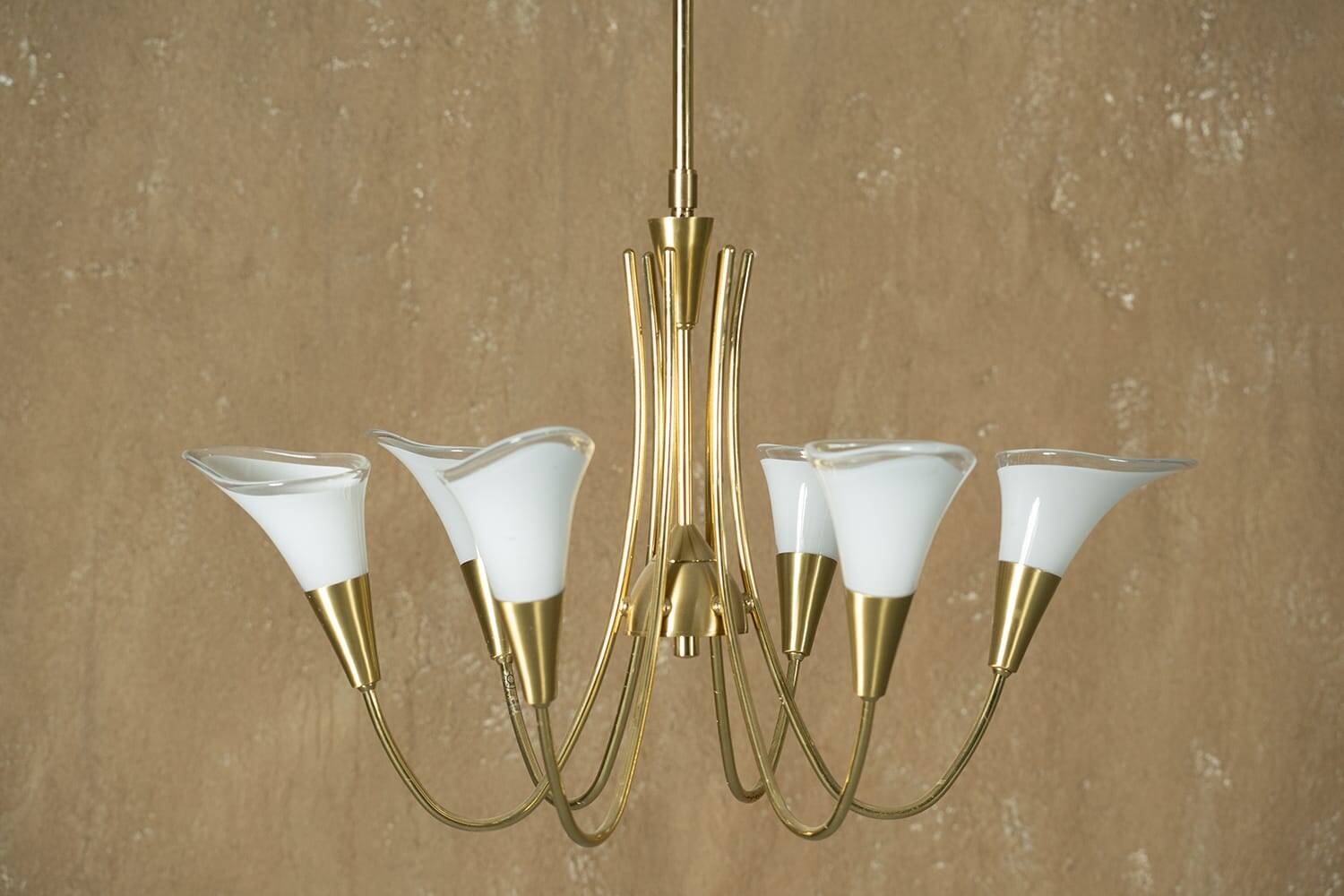 Vintage gold ceiling lamp, Italy 1970s