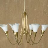 Vintage gold ceiling lamp, Italy 1970s