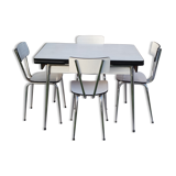 Table and 4 chairs in white formica