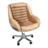 Rare chaise pivotante en cuir "Epoca" de Marco Zanuso produite par Arflex, Italie