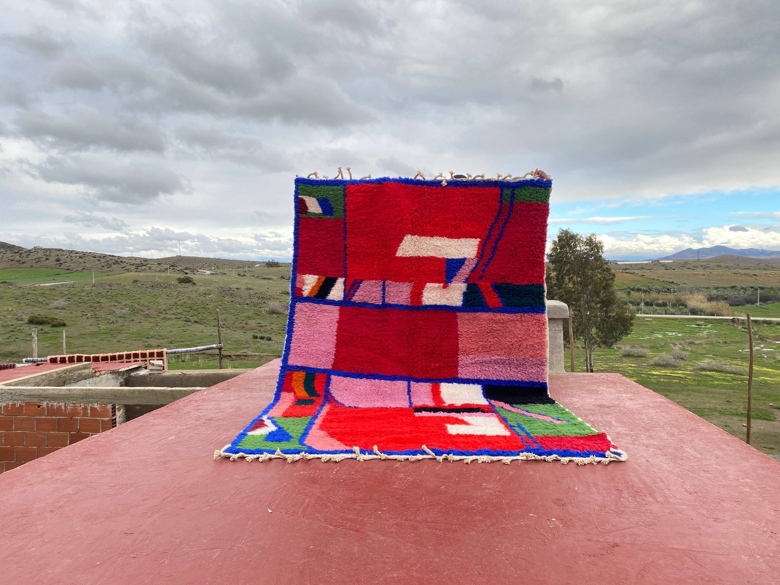 Contemporary Beni Ouarain Rug 300x200 cm – Multicoloured Abstract Patterns