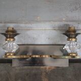 Art Deco wall sconce, brass and Sèvres crystal, light fixture.