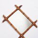 Old turned wooden mirror, bamboo imitation