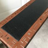 Perforated sheet metal and wood console