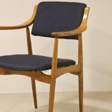Chaise scandinave 1960 accoudoirs incurvés