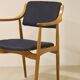 Scandinavian chair 1960 curved armrests