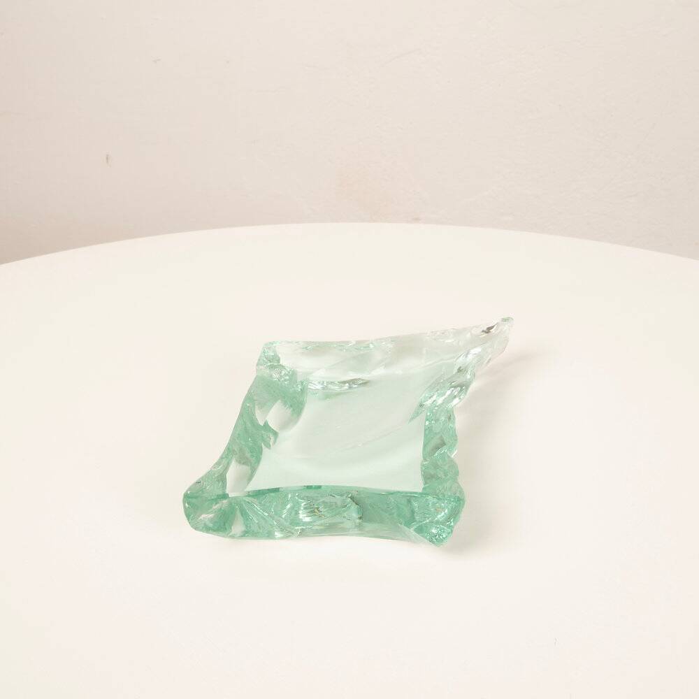 Solid crystal ashtray Fontana Arte Italy 1950s
