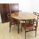 Dining room set in rosewood with table and 4 chairs, 1960s.