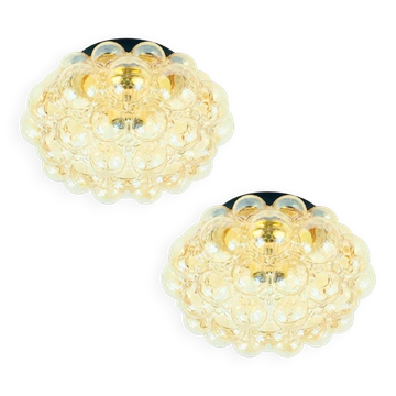 Luminaires de plafond en verre bulle du milieu du siècle par H. Tynell, années 1960/70.