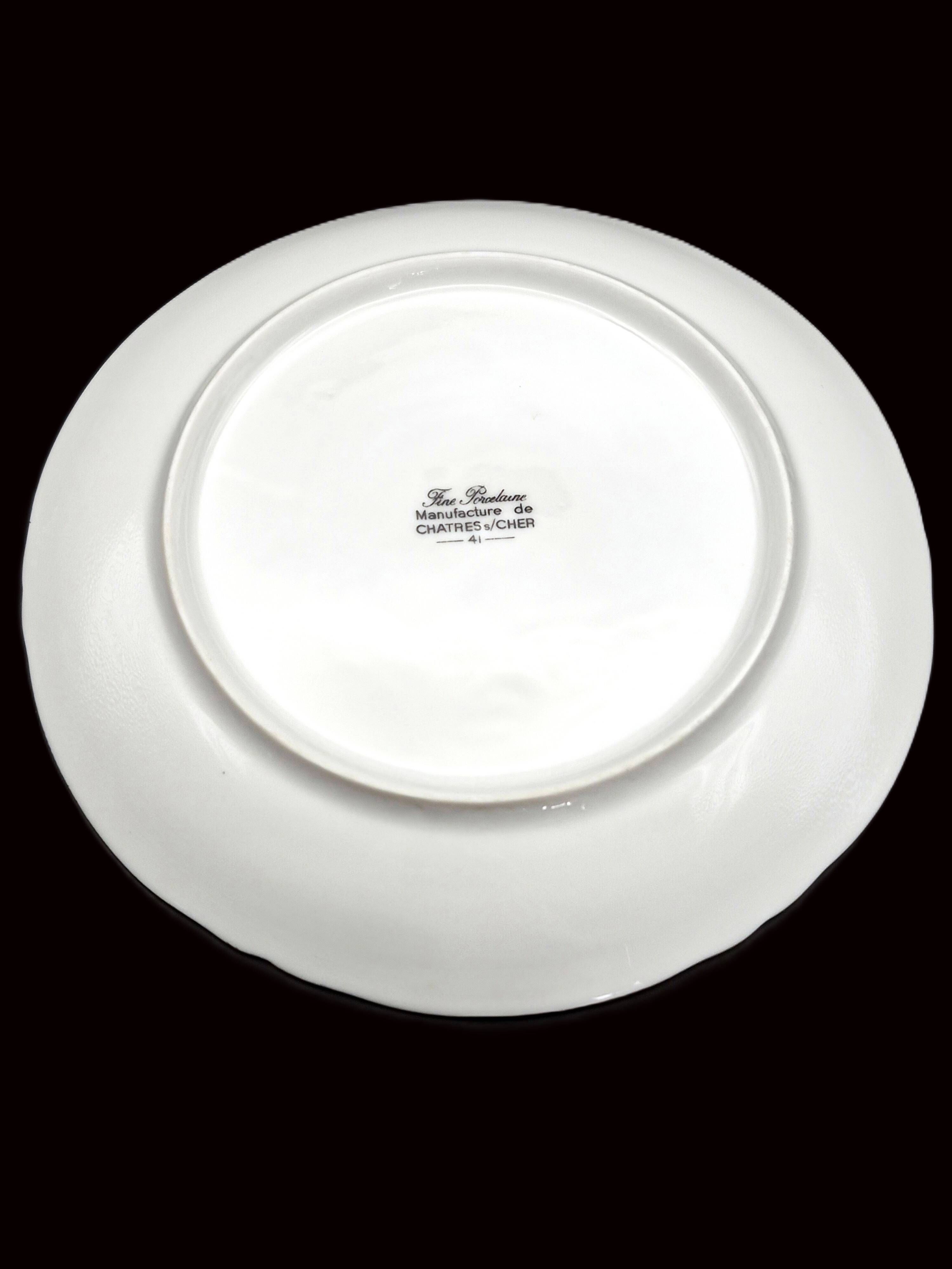 Set of 8 vintage dessert plates in porcelain – Wheat Ear pattern