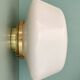 Vintage Mazda XXL globe wall or ceiling light in white opaline