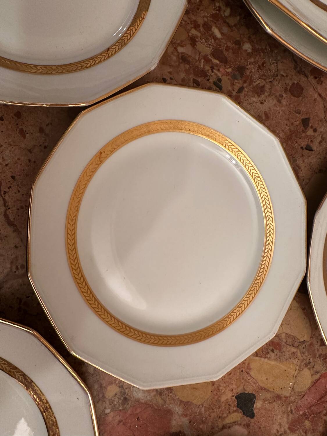 F. Legrand Limoges - Service à Dessert 2 Plat Gâteaux/Tartes + 11 assi