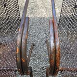 Pair of perforated metal armchairs by René Malaval 1950
