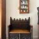 Antique wooden bank chest in Gothic / Neo-Renaissance style