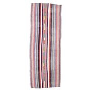 1970s Vintage Turkish Oushak Handmade Wool Cotton Red Runner Rug 95x252