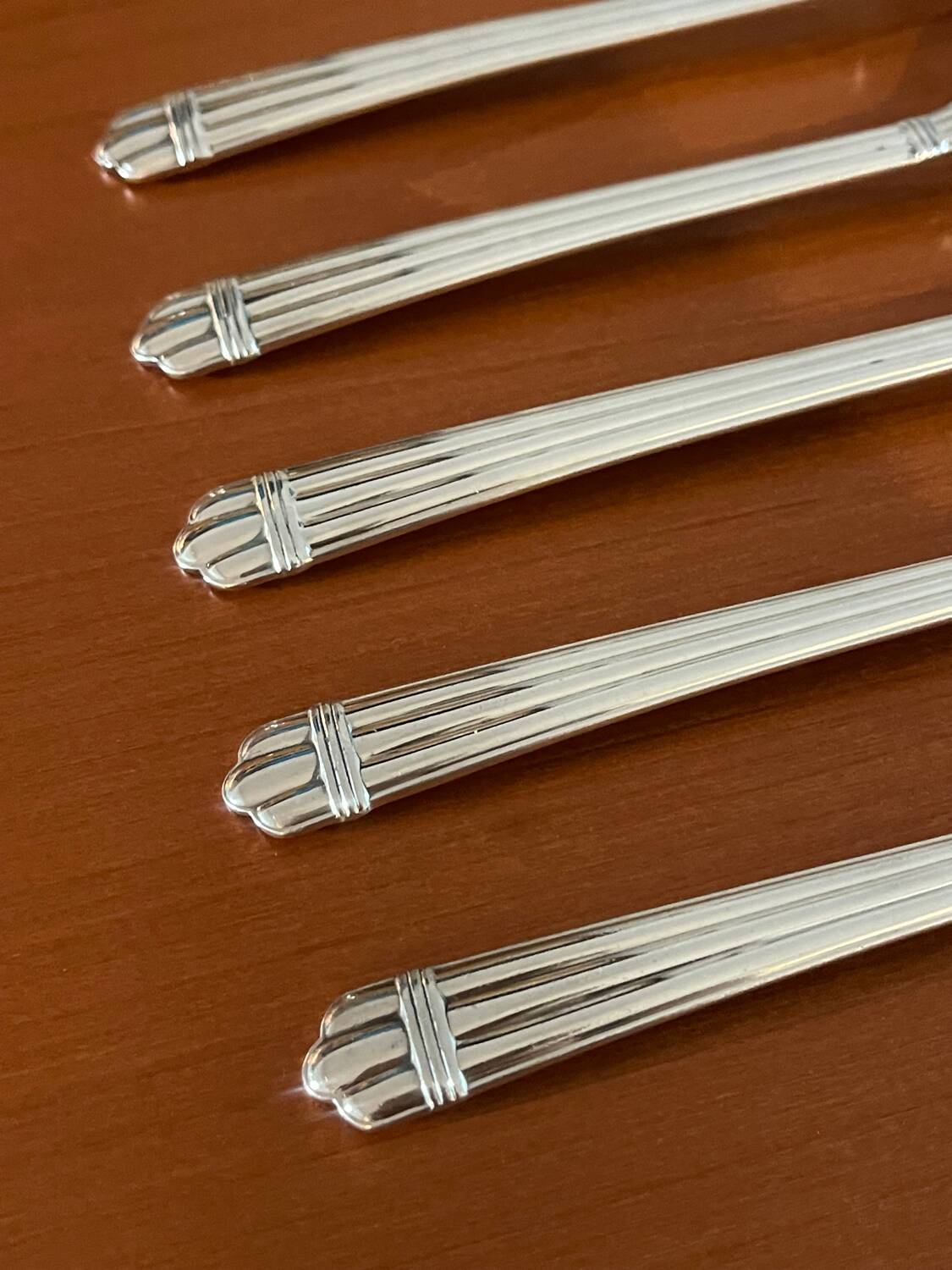 Christofle aria 5 cake forks, dessert very good condition