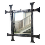 Miroir brutaliste en fer forgé