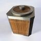 Hollywood Regency rattan ice bucket with tongs, Italy, 1970s