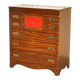 Vintage military commode FINE hardwood, brass and leather.