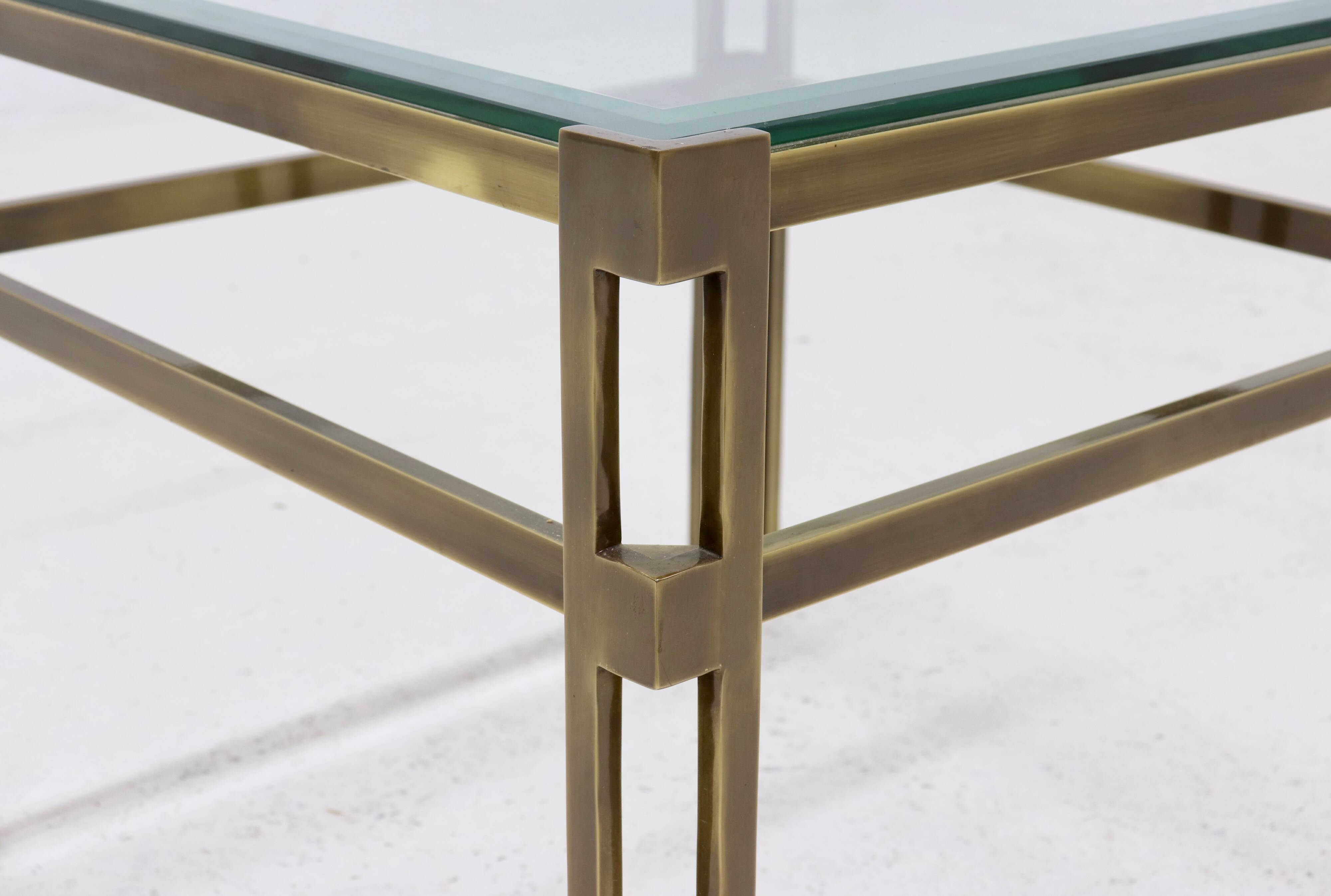 Solid Cast Bronze Side Table 1970s