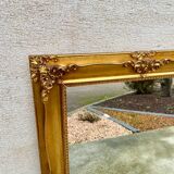 19th century style gilded wooden beveled mirror with ornate corners