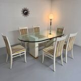 6 thonet gebruder designer chairs with crackle lacquer finish, 1980s vintage