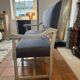Louis XIII style bench in wood and linen