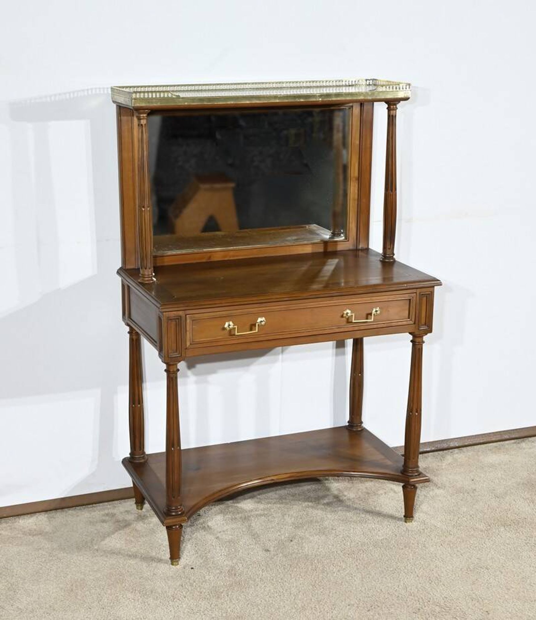 Table console en merisier, style Louis XVI, fin XIXème