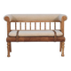 Luxury Handcrafted Rustic Chic Hallway Bench - Mango Wood,  Boucle & Buffalo Leather