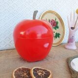 Seau pomme à glacons rouge vintage