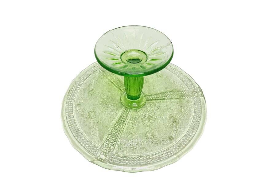 Cake bowl on stand from Ząbkowice Glassworks, 1970s