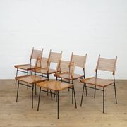 Set of 6 Maple and iron "Shovel" chairs by Paul Mccob