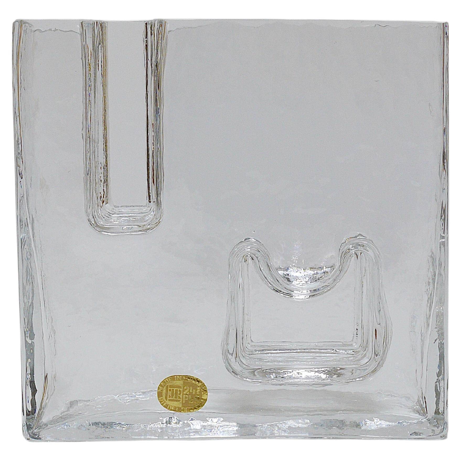 Ice Op Art glass vase by Claus Josef Riedel, Austria, 1970s