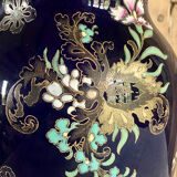 Old vase baluster enamelled lamp Boch Frères Keramis Belgium