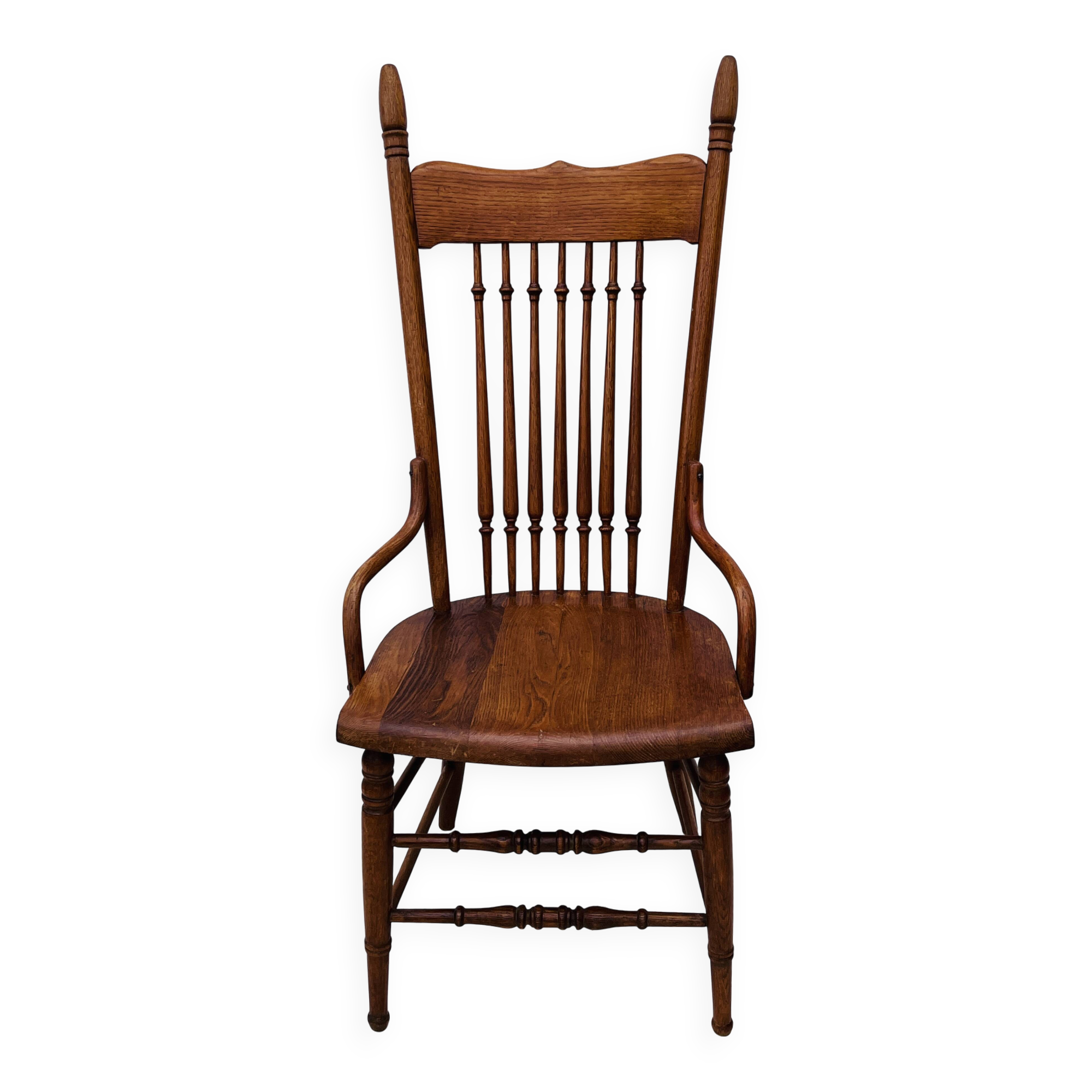 Vintage high chair from the 1960s in solid wood, chic country style.