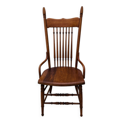 Chaise haute vintage années 60 en bois massif style campagne chic