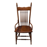 Vintage high chair from the 1960s in solid wood, chic country style.