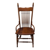 Vintage high chair from the 1960s in solid wood, chic country style.