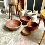 Salad bowl, cut into turned wood