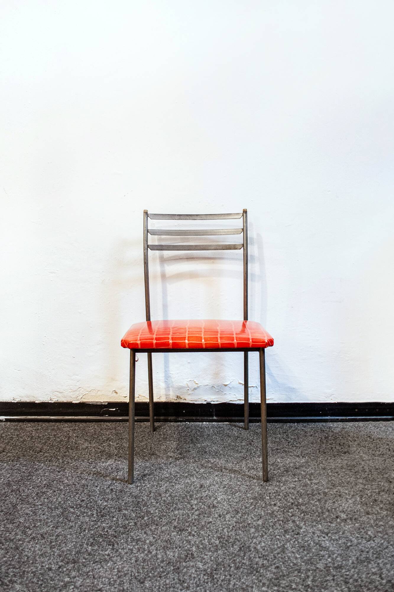 Iron and leather chairs Italy 1960s