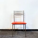 Chaises en fer et en cuir Italie 1960