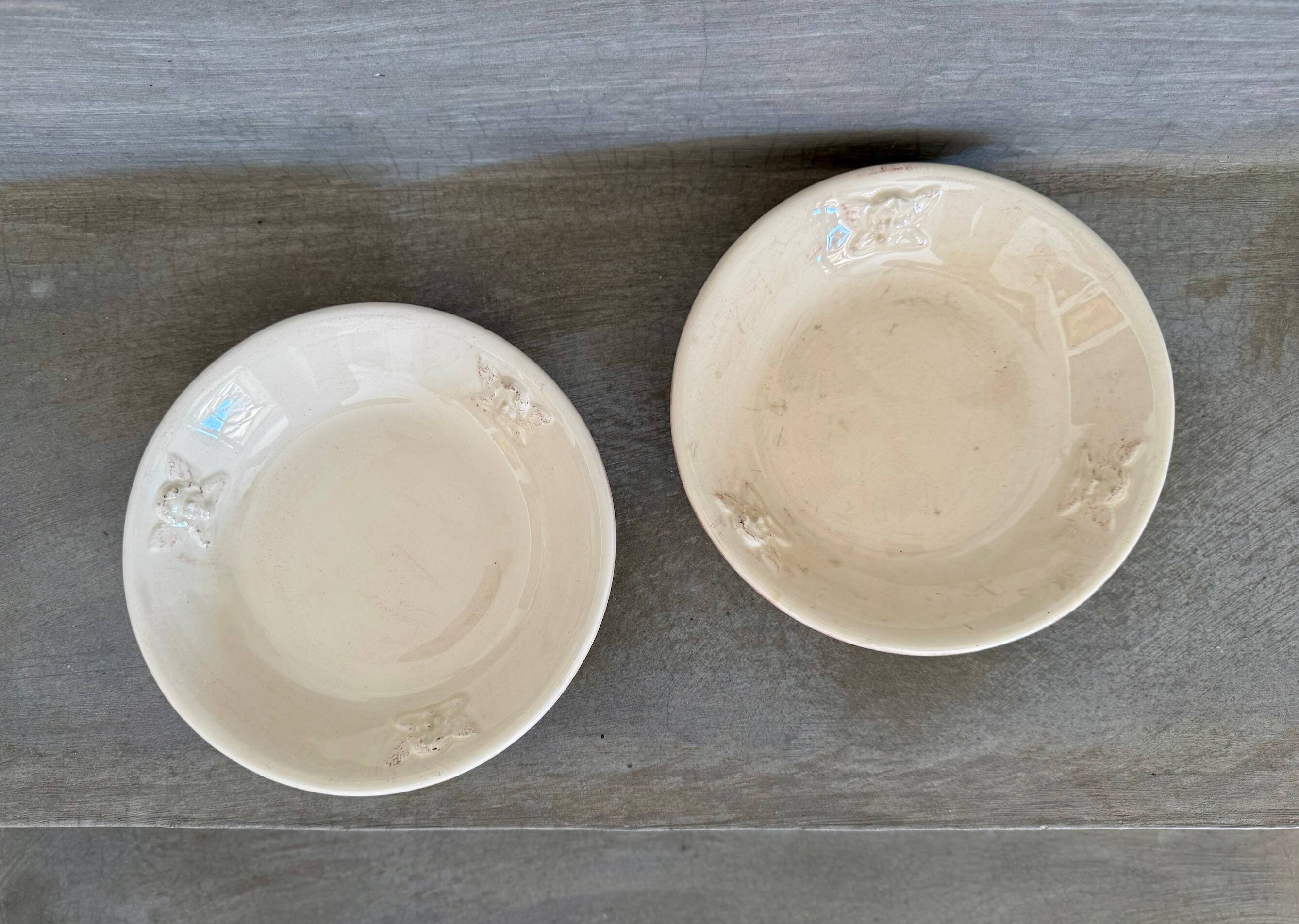 2 antique plates, for soup or porridge