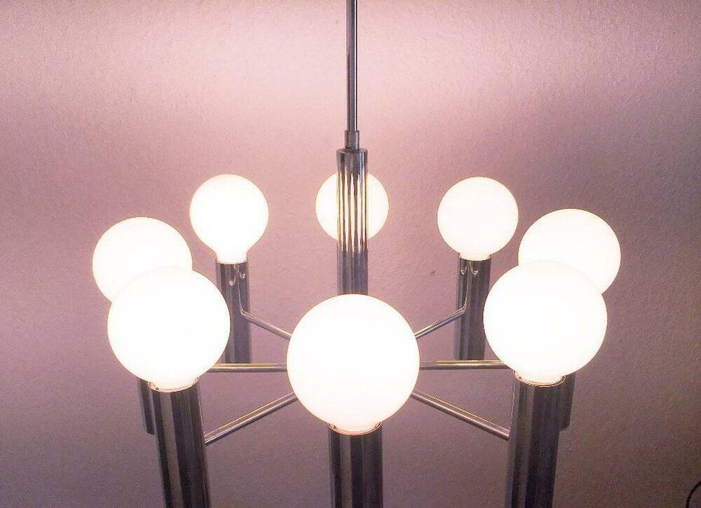 Mid-century German spatial chandelier by Hustadt Leuchten, 1960s.
