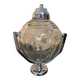 Old glass and metal liquid soap dispenser