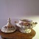 Covered soup tureen in Italian ceramic — Capodimonte style, applied roses.