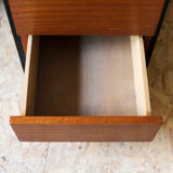 Desk 60s in metal wood and imitation leather