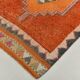 3x11 Burnt Orange Handknotted Hallway Rug, Turkish Vintage Runner Rug