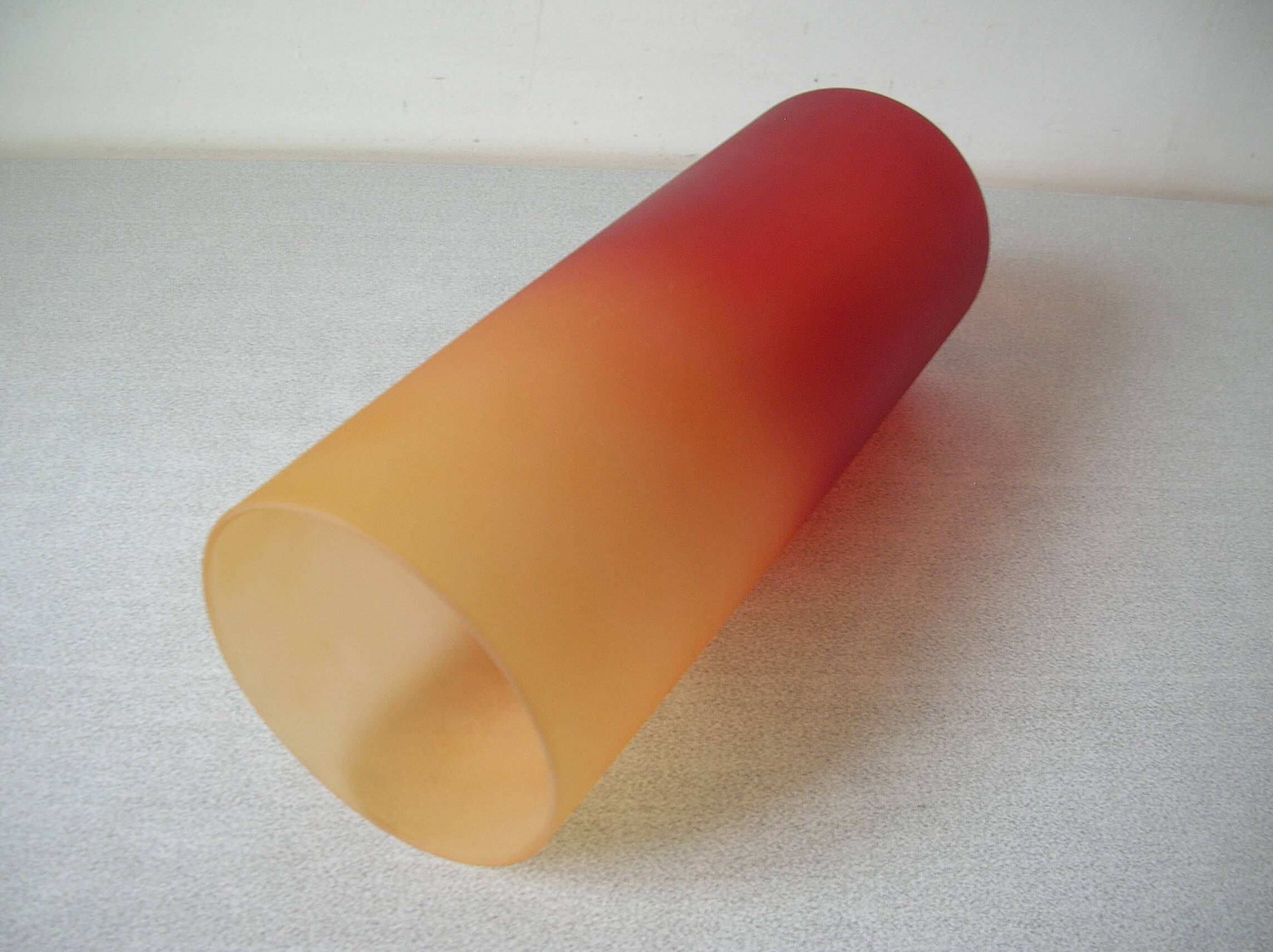 Old large globe lampshade chandelier tube lighting fixture in multicolored glass lamp